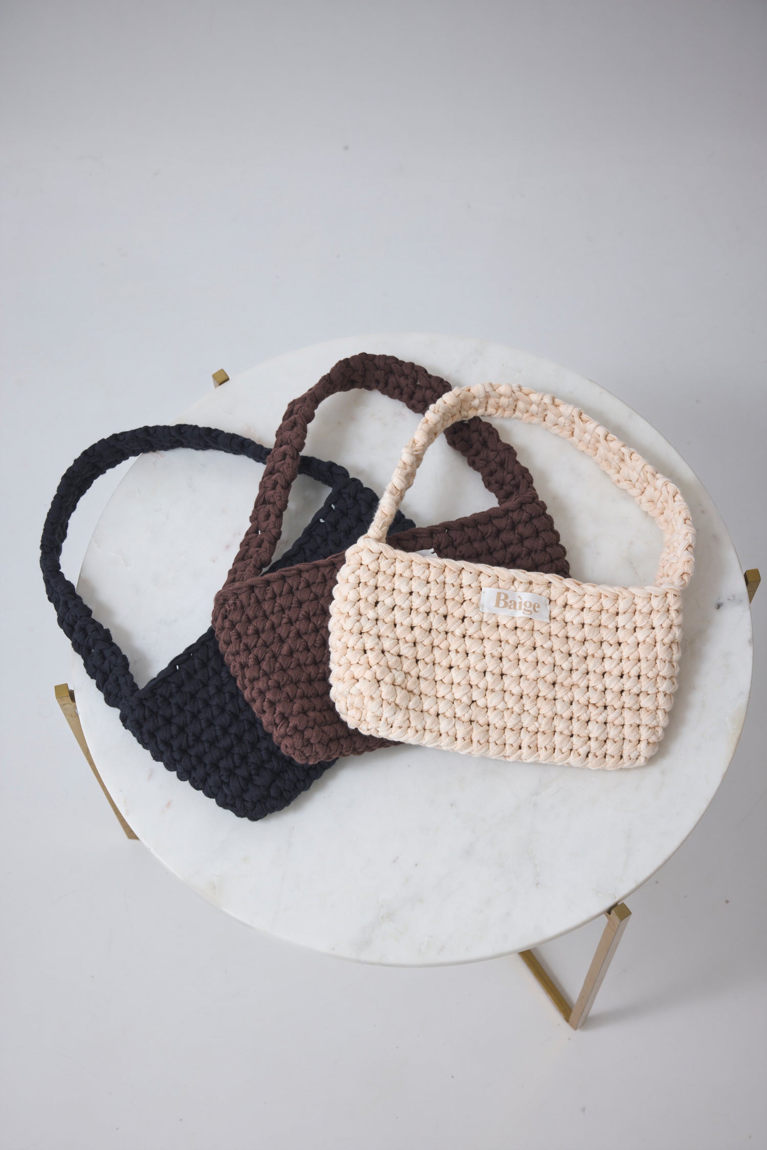 Handmade Crochet Bag Claire - natural | chocolate | black | PRE-ORDER Ende August