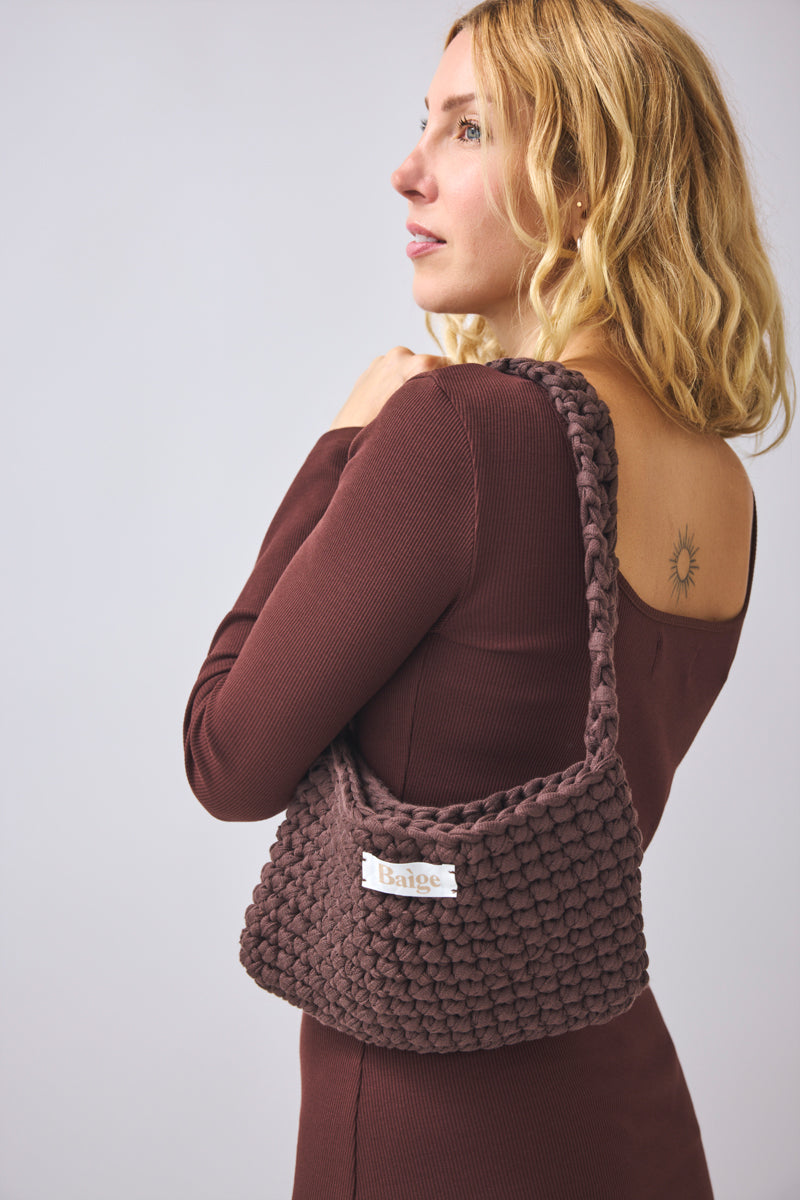 Handmade Crochet Bag Claire - natural | chocolate | black | PRE-ORDER Ende August