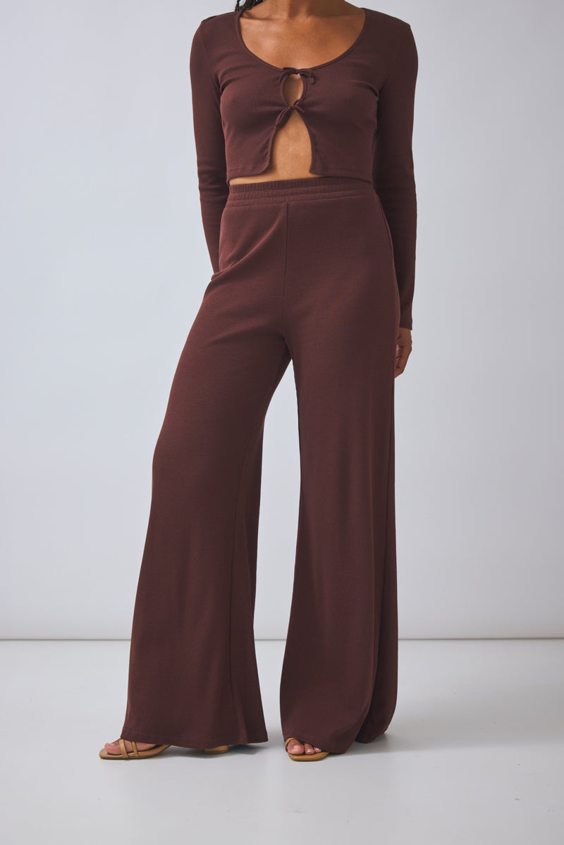 Wide Leg Pants Bessy - dark chocolate | PRE-ORDER Ende September
