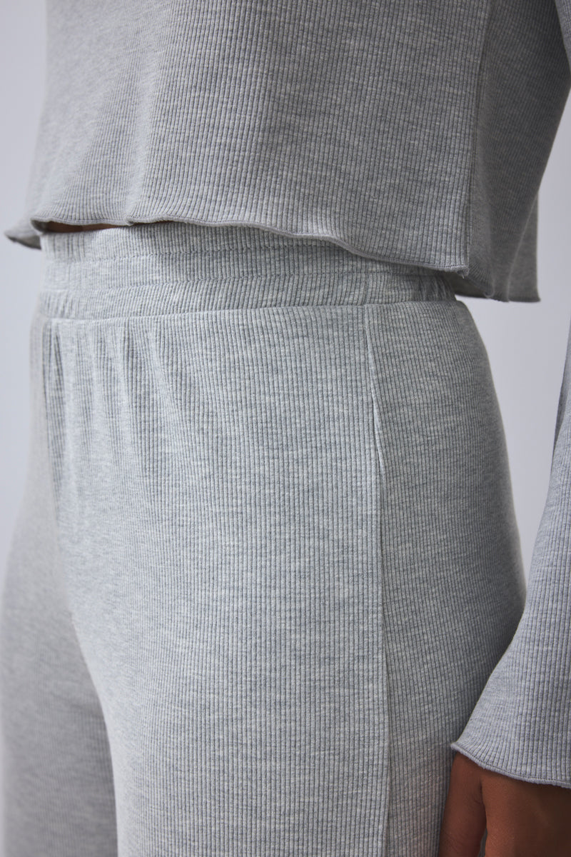 Wide Leg Pants Bessy - grey melange