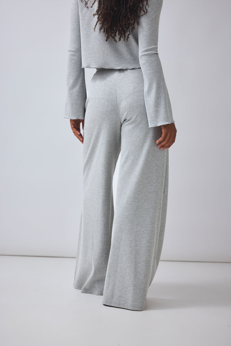 Wide Leg Pants Bessy - grey melange