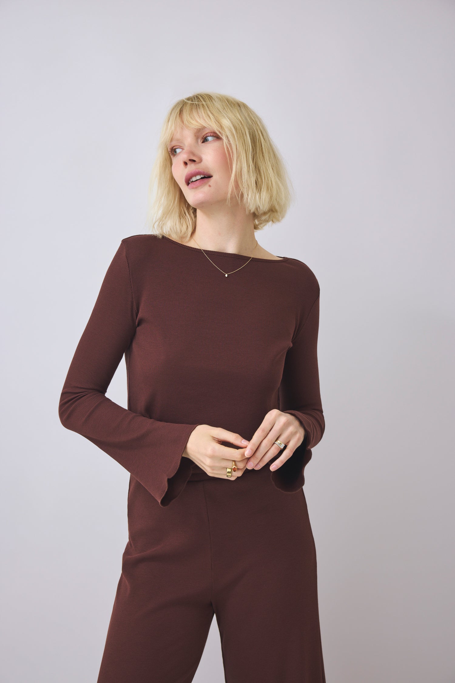 Cropped Shirt Bamika - dark chocolate | PRE-ORDER Ende September
