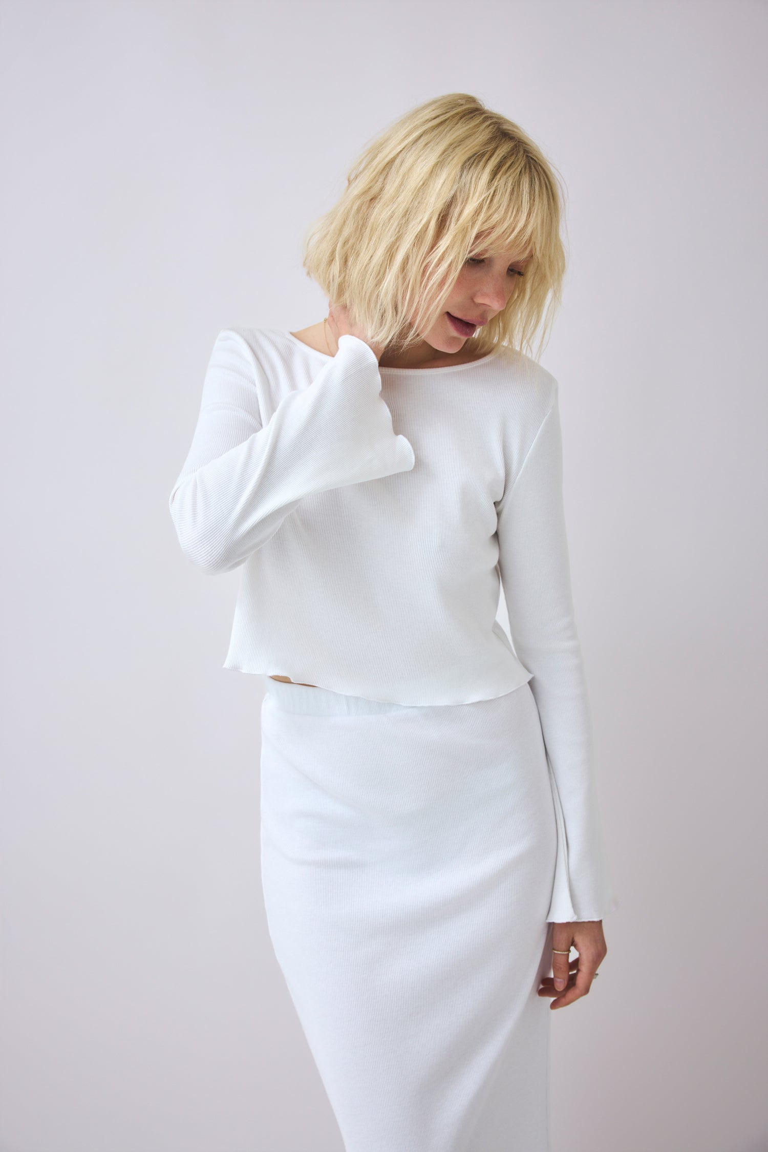 Cropped Shirt Bamika - white | PRE-ORDER Ende September