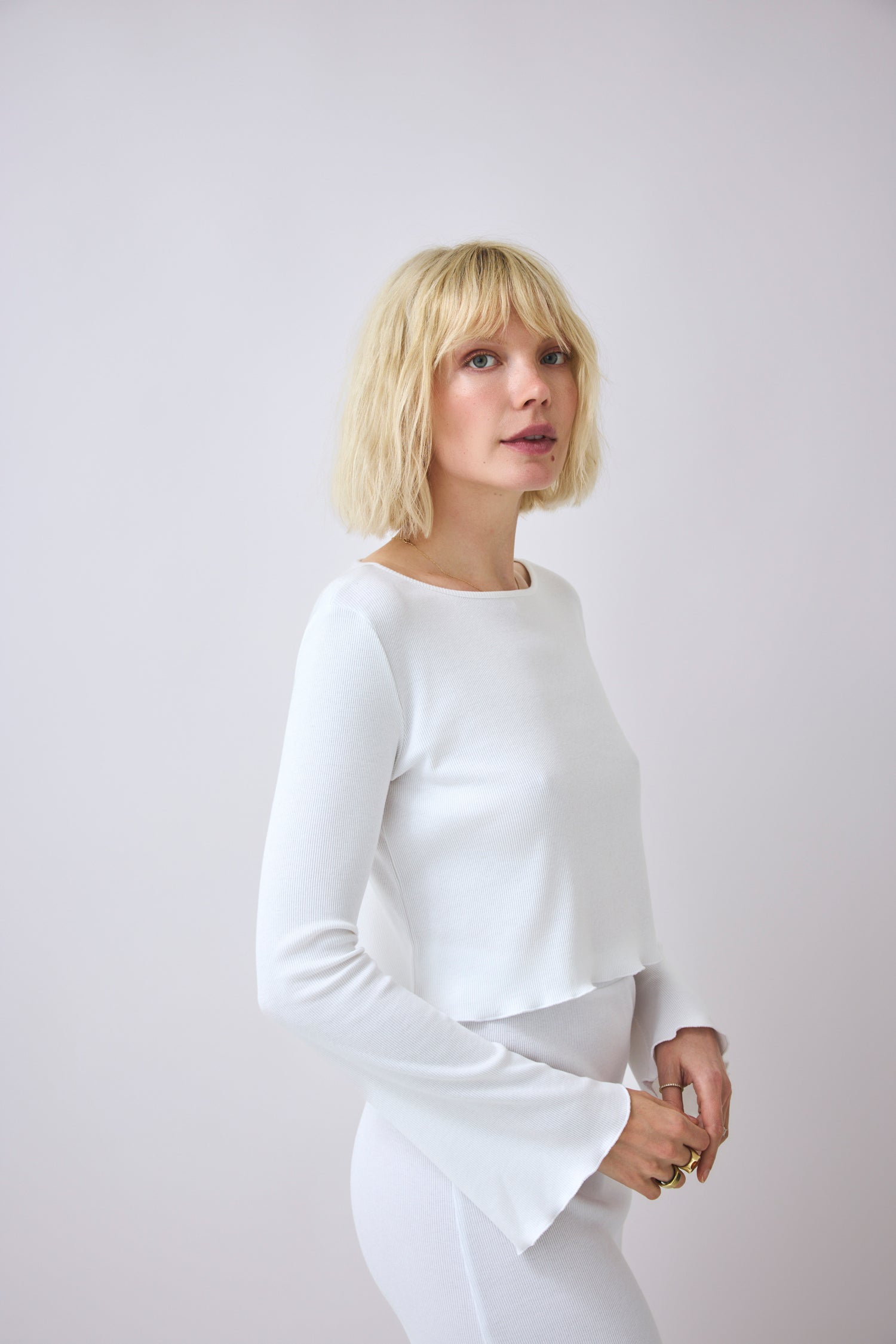 Cropped Shirt Bamika - white | PRE-ORDER Ende September