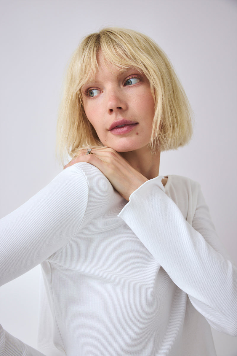 Cropped Shirt Bamika - white | PRE-ORDER Ende September