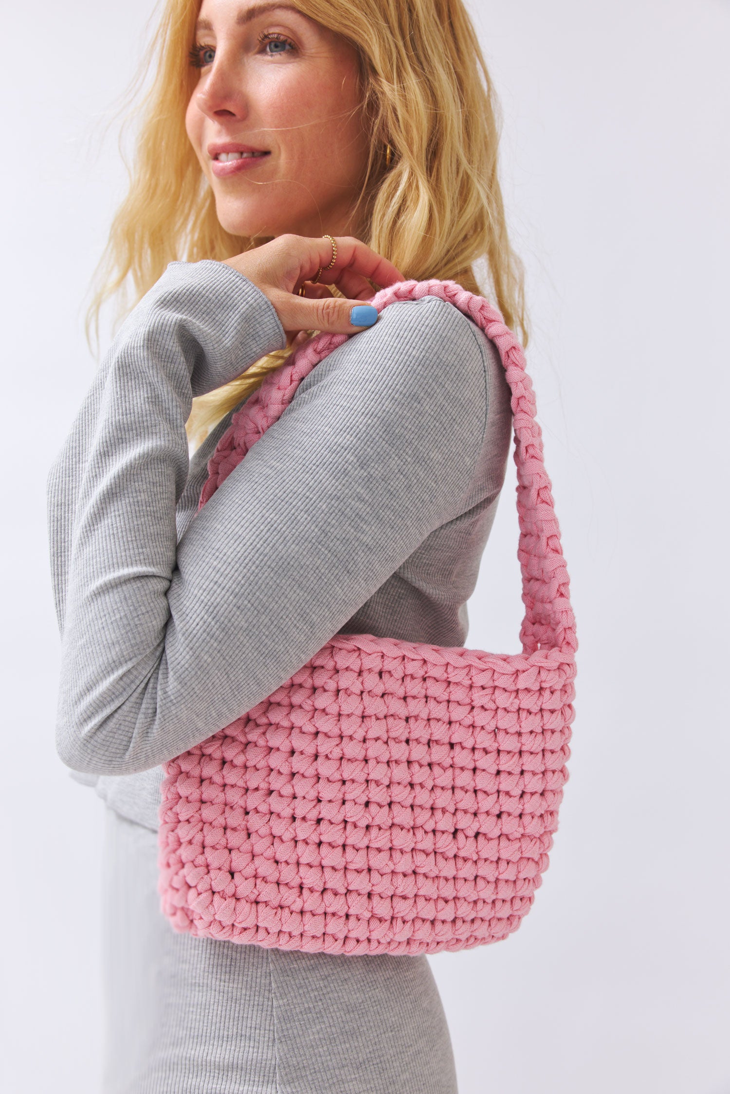 Handmade Crochet Bag Caja - bubble pink