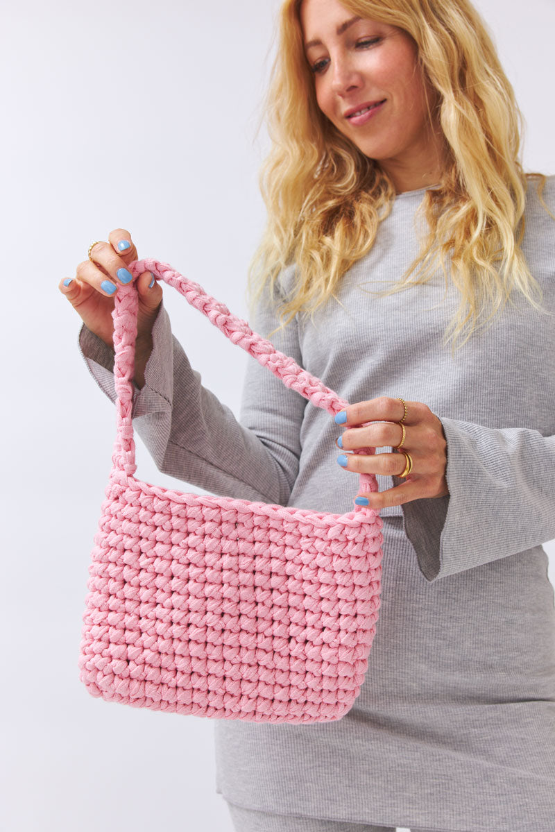 Handmade Crochet Bag Caja - bubble pink