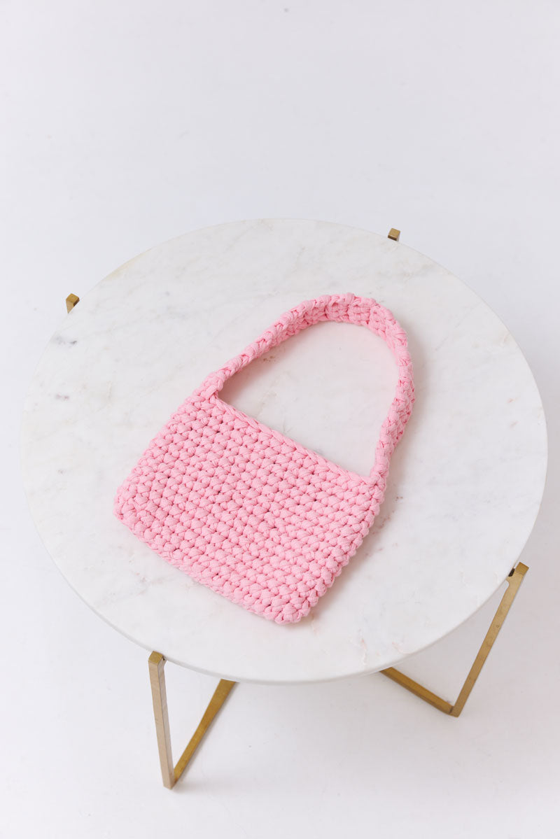 Handmade Crochet Bag Caja - bubble pink