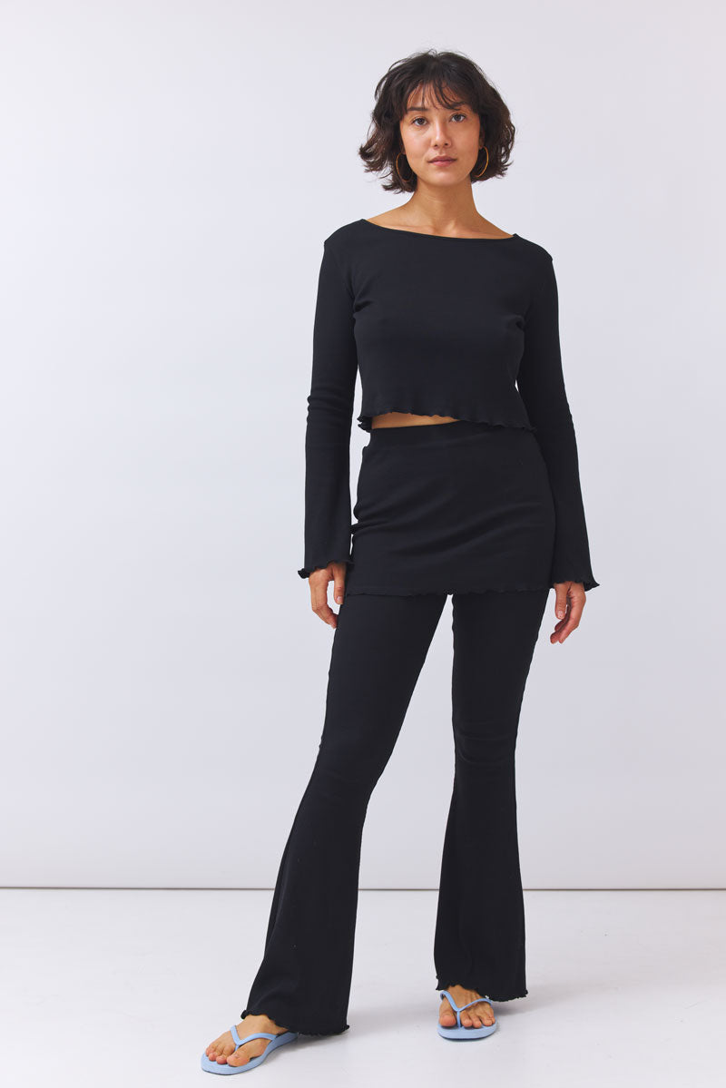 Skirt Flared Pants Batari - black