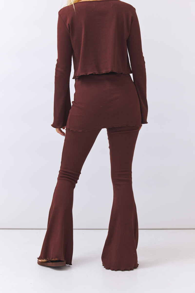 Skirt Flared Pants Batari - dark chocolate