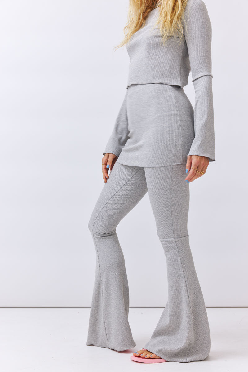Skirt Flared Pants Batari - grey melange