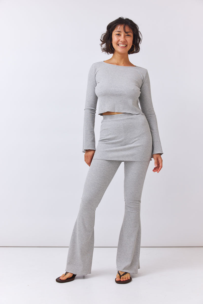 Skirt Flared Pants Batari - grey melange