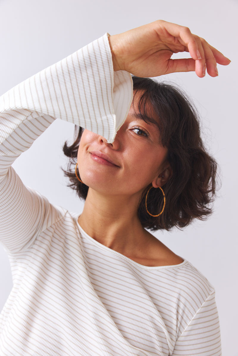 Cropped Shirt Bamika - striped