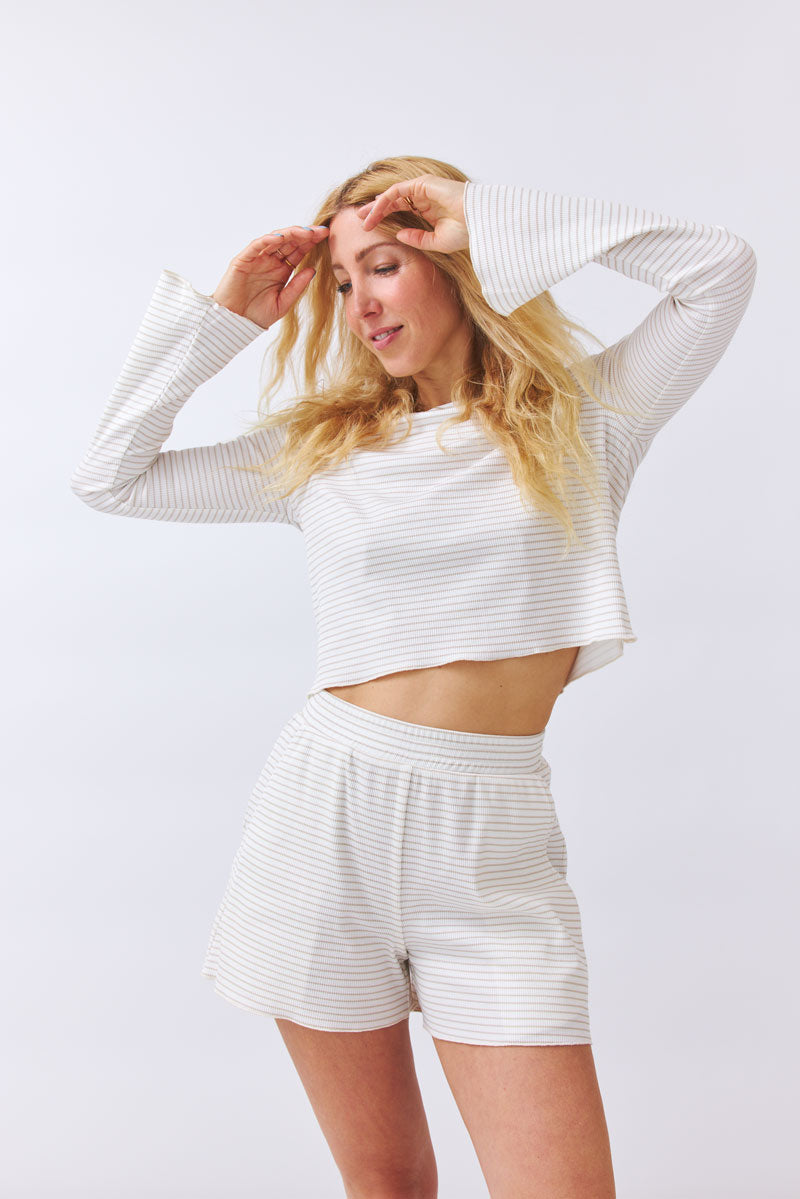 Cropped Shirt Bamika - striped