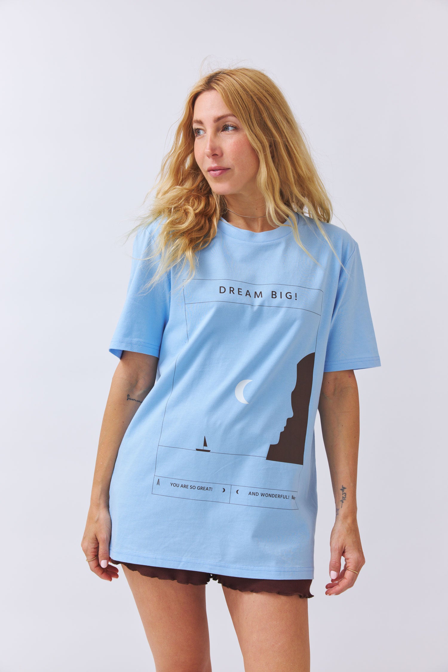 T-Shirt DREAM BIG! - Jana Mossmann for Baìge - Baby Blue