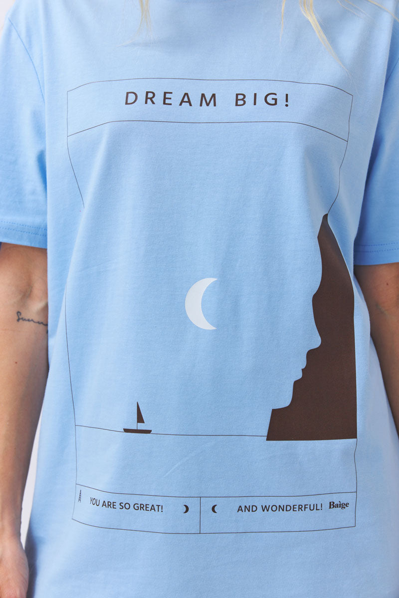 T-Shirt DREAM BIG! - Jana Mossmann for Baìge - Baby Blue